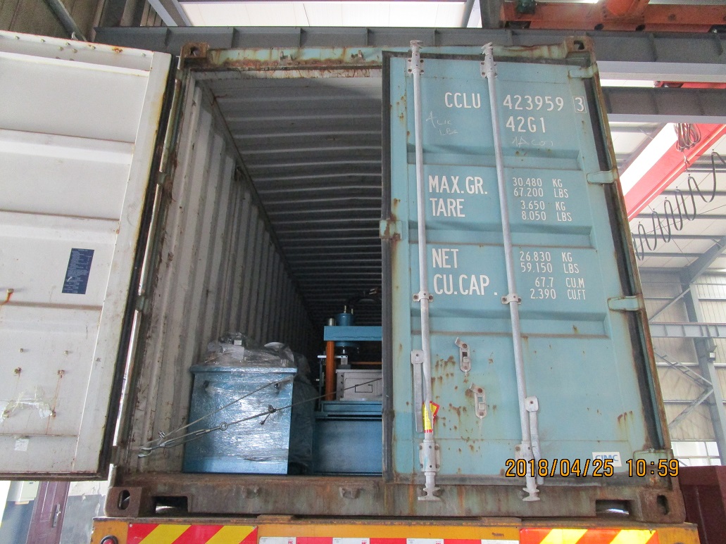 Entrega de la máquina perfiladora de correas C a México el 25 de abril de 2018