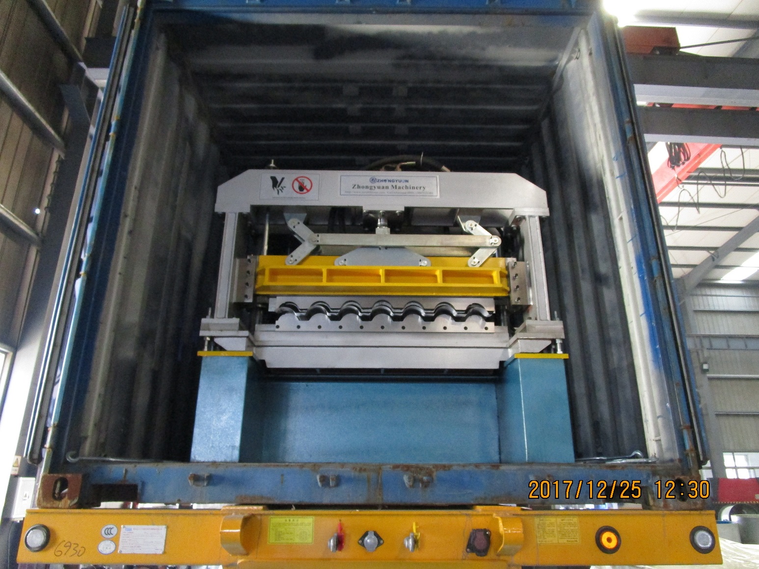 Máquina perfiladora de tejas Metrocopo a Nigeria con fecha del 25 de diciembre de 2017