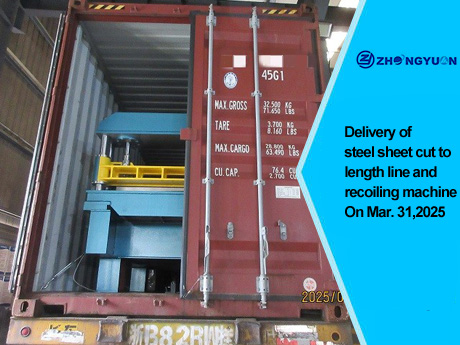 Entrega de línea de corte longitudinal de láminas de acero y máquina de retroceso el 31 de marzo de 2025