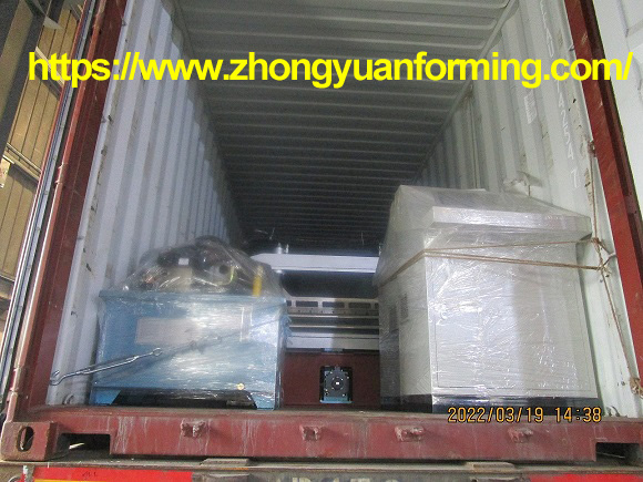 M&aacute;quina para fabricar l&aacute;minas para techos de acero de color zhongyuan con corte volador