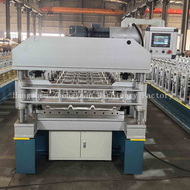 Máquina perfiladora de techos metálicos con corte eléctrico