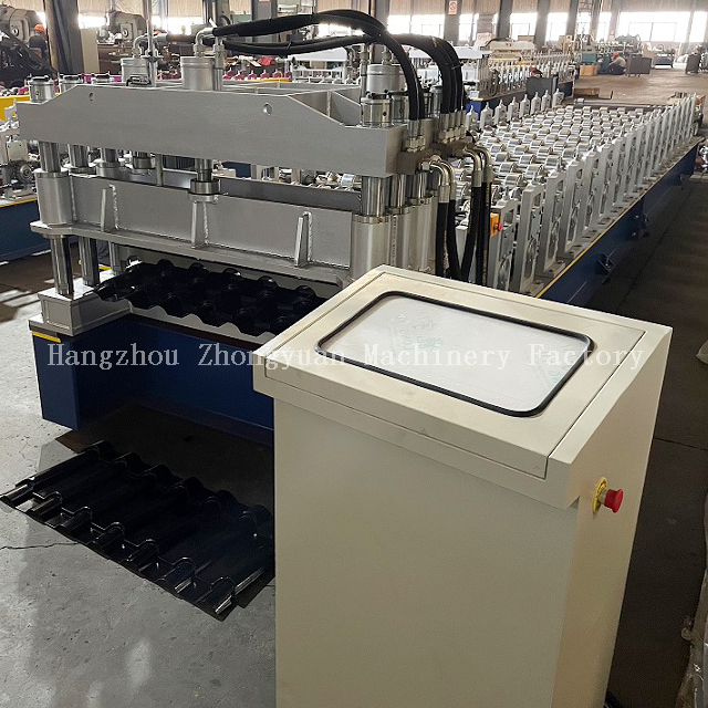 Máquina formadora de rollos de techo de tejas metrocopo de metal con caja de cambios