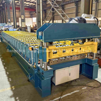 Máquina perfiladora de paneles de techo de metal con corte eléctrico