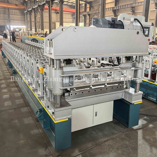 Máquina perfiladora de techos metálicos con corte eléctrico