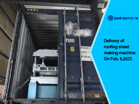 Entrega de máquina para fabricar láminas para techos el 9 de febrero de 2023