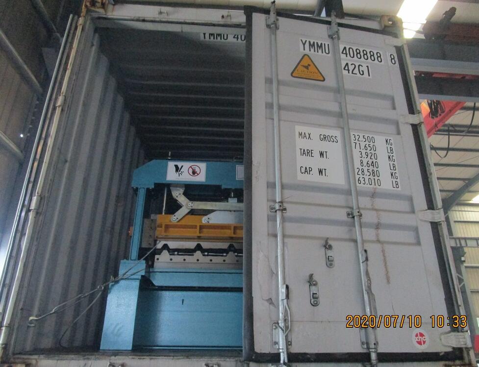 Máquina perfiladora de techos a Egipto el 10 de julio de 2020