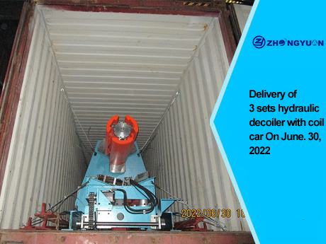 Entrega de 3 juegos de desenrollador hidráulico de 15T con carro de bobina el 30 de junio de 2022